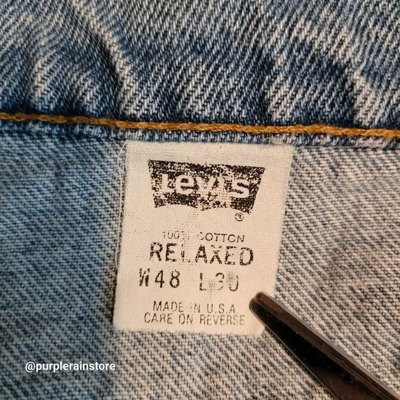 Vtg Levi's Jeans 48x30 Measures 46x30 Relaxed 540 Orange Tab Medium Light Wash
